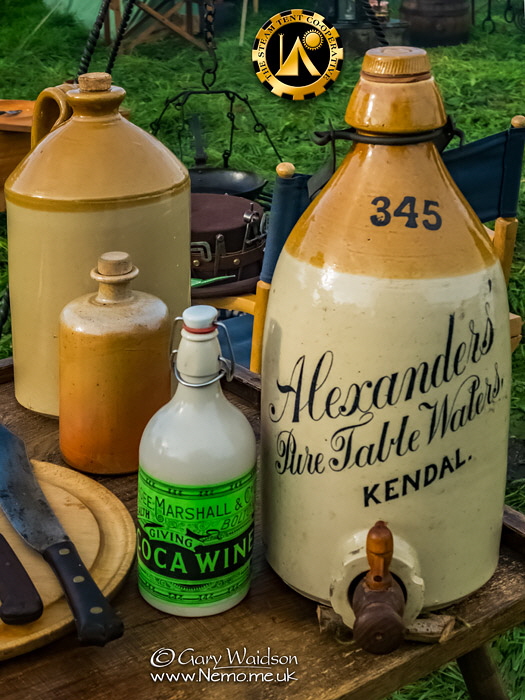 containers for liquids of all types. The Steam Tent Co-operative.  Gary Waidson - www.Nemo.me.uk